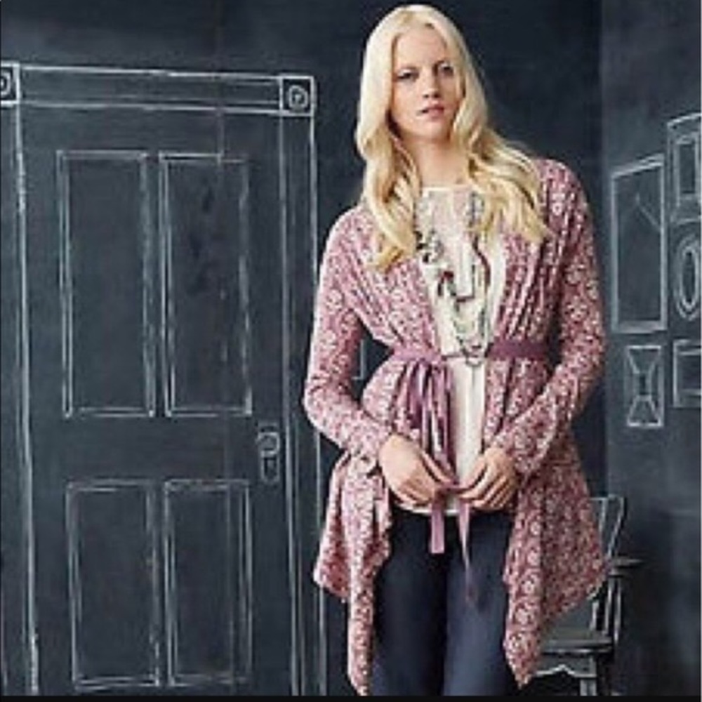 Anthro Field Flower Encased in Vine Cardigan